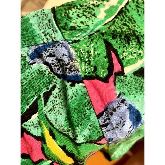 Vintage 90s Women's JAFF Floral Green Floral Button Up Top - Size Large - Picture 8 of 9